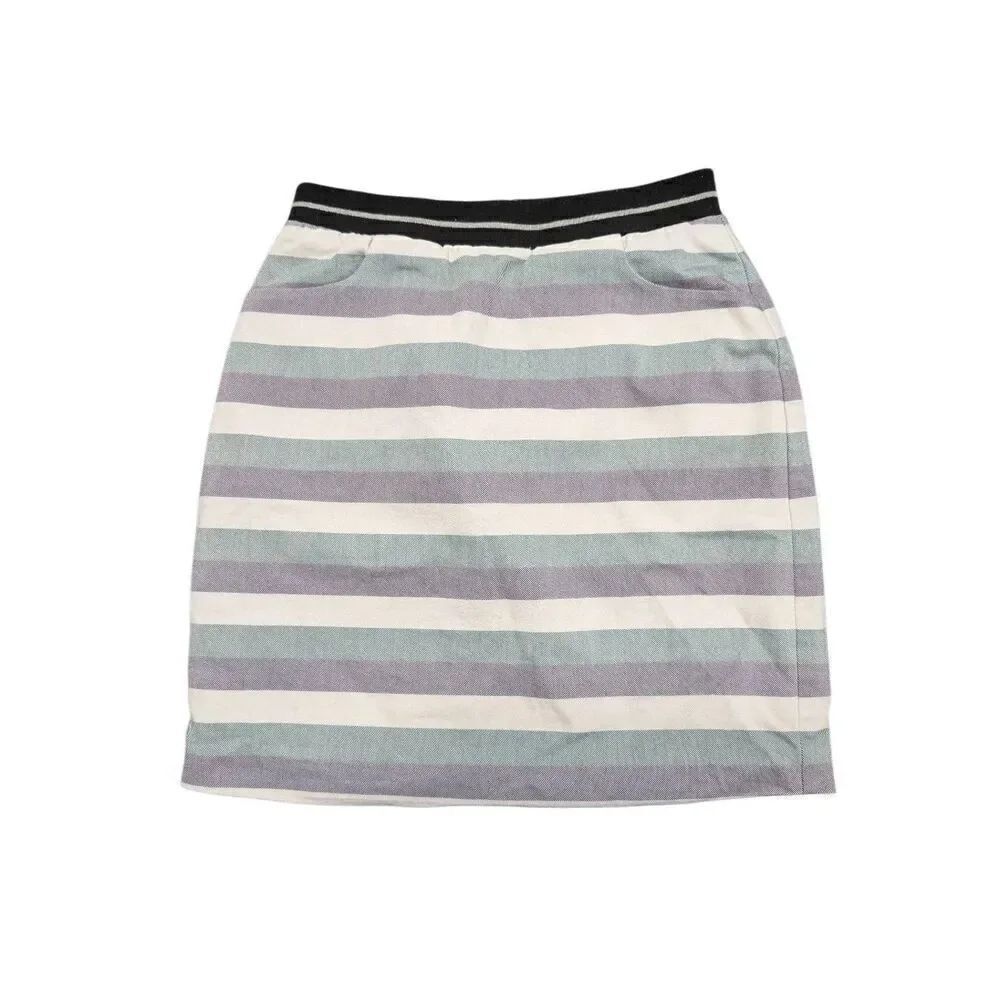 41Hawthorn Women's Iris Skirt Green Purple Striped Size Small